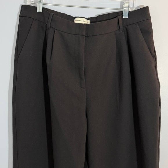 Abercrombie & Fitch Black Sloane Tailored Wide-Leg Pants Curve Love SZ 33/16 R - Picture 3 of 11